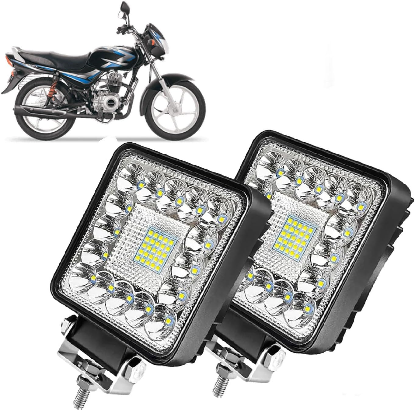 Auto Pearl Front fog lights 4Inch 41LED Work Light Headlight Motorcycle Driving Fog Lamp Spotlight compatible with CT100 (Pack of 2)