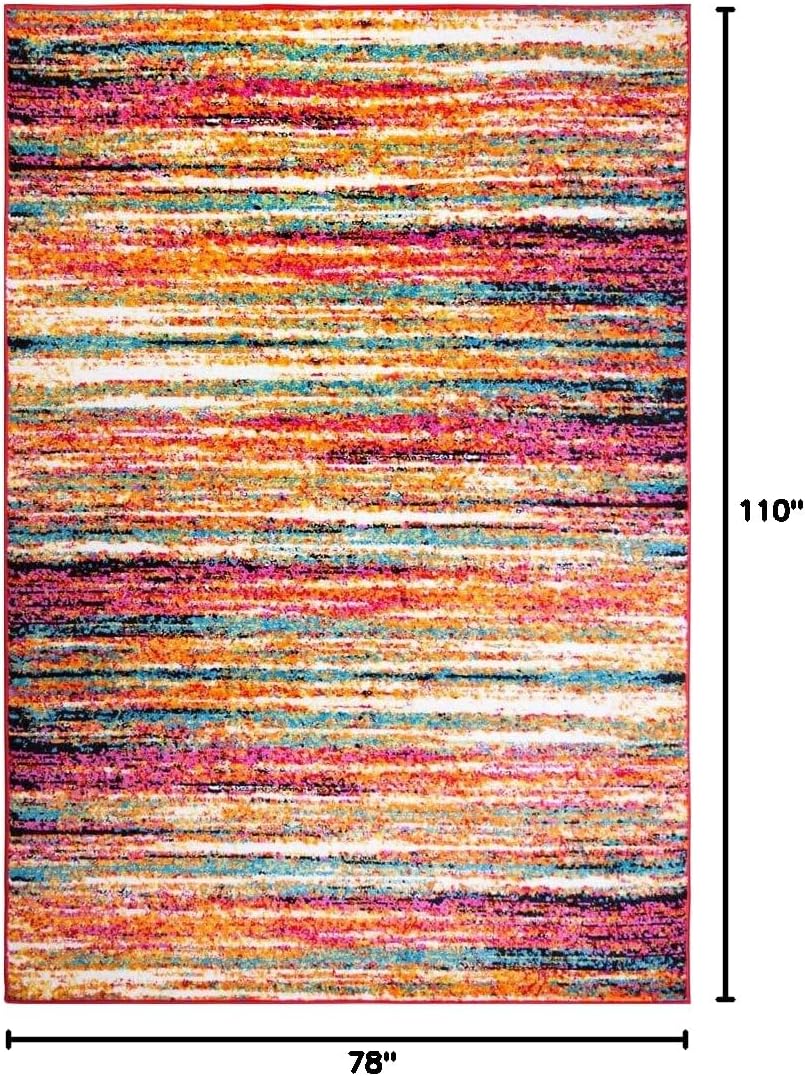 Home Dynamix Splash Cellis Modern Area Rug, 6'6" x 9'2", Multi-Color Red/Yellow/Pink