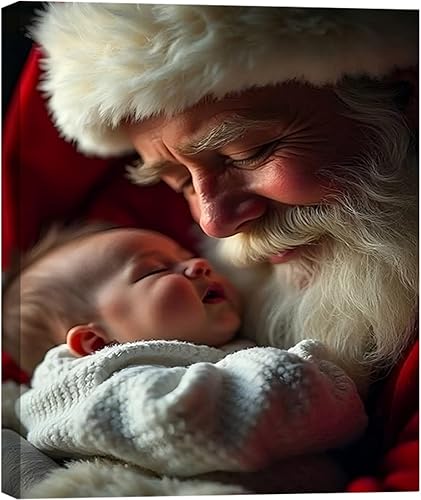 Miniatura 31 de FLZYKGPA Impresiones artísticas retro de Navidad de 12 x 18 pulgadas, lienzo navideño de Papá Noel, póster de Navidad de granja de invierno, Imagen