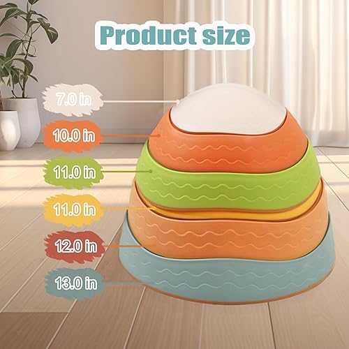 Miniatura 15 de Fanboxk Piedras para niños, antideslizantes sensoriales para promover las habilidades de coordinación de equilibrio de los niños pequeños, juguetes