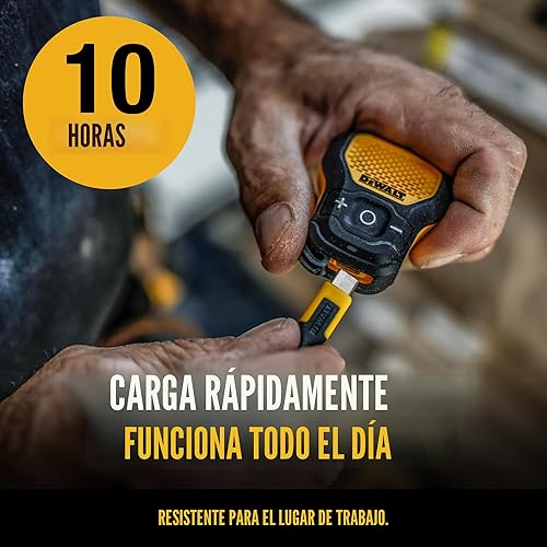 Miniatura 4 de DEWALT Altavoz Bluetooth portátil (versión actualizada), altavoz portátil inalámbrico con clip para sitio de trabajo profesional resistente al agua