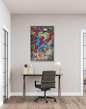 The Amazing Spider-Man - Marvel Comics Poster Print (Retro Style - Comic Montage) (Size: 24 x 36) (Laminated Poster & Strips)