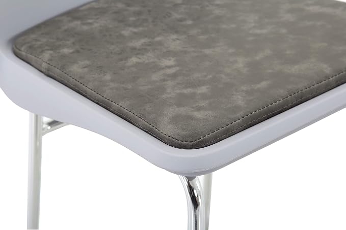 Butaco con cojín retro en cuero PU, set de 2, gris miniatura 4