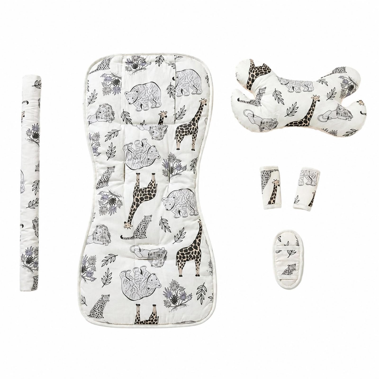 rockible 6 Pezzi Set di Imbottiture Copricinture Imbottito Traspiran per Neonati, Giraffa+Orso