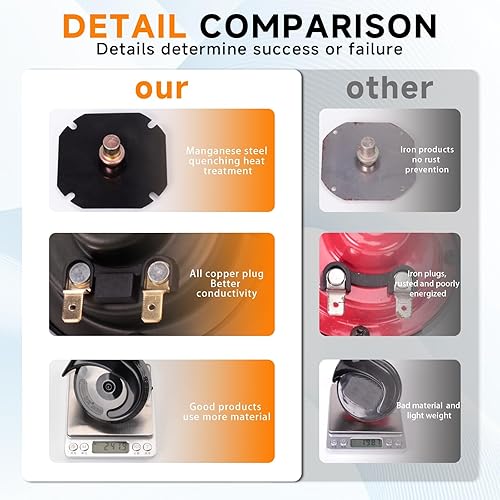 Vista 13 de FARBIN Bocina de tren para camión de 12 V de coche, resistente al agua, kit de bocina de caracol eléctrico para cualquier vehículo de 12 V