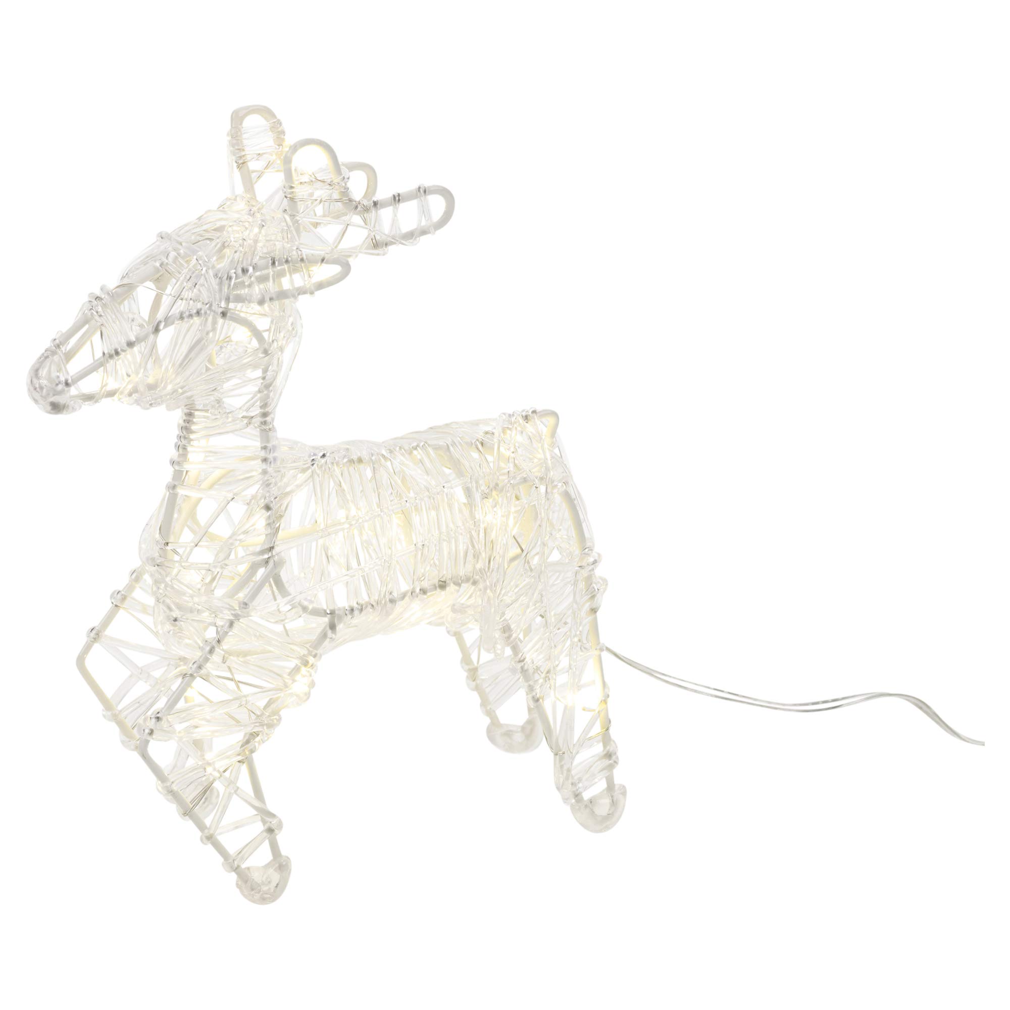 Urbnliving Galloping 20Cm Acrylic Indoor Festive Christmas Light Up Reindeer Lit With 20 Leds Xmas Decoration (Galloping)