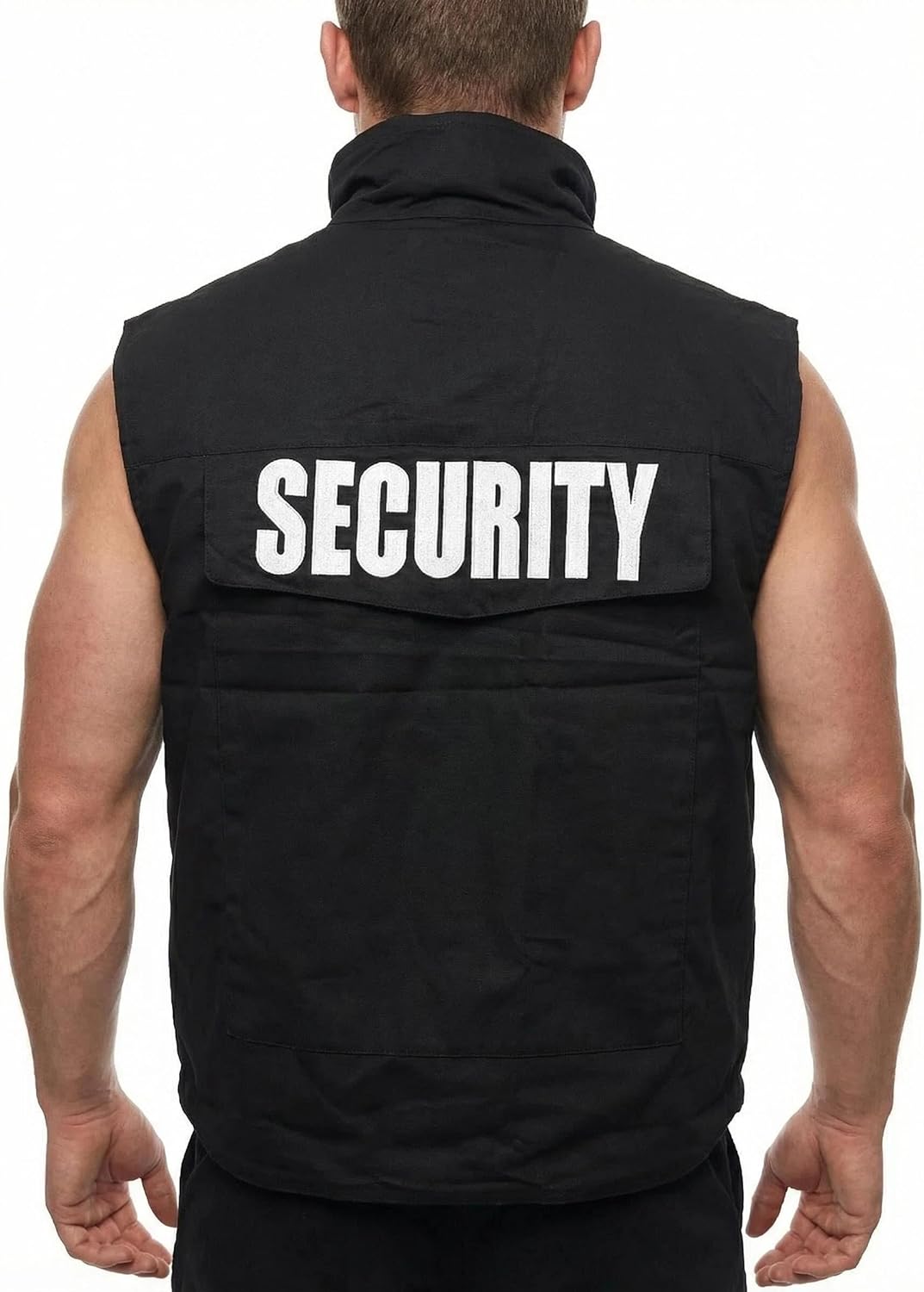 BACKBONE Mens Womens Unisex SECURITY Vest Uniform with SECURITY Embroidery - Black