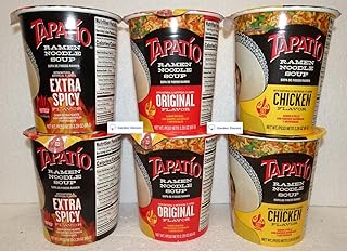 Tapatio Small Ramen Noodle Soup, Original, Chicken, Extra Spicy, 2.29oz 65g (Six Cups)