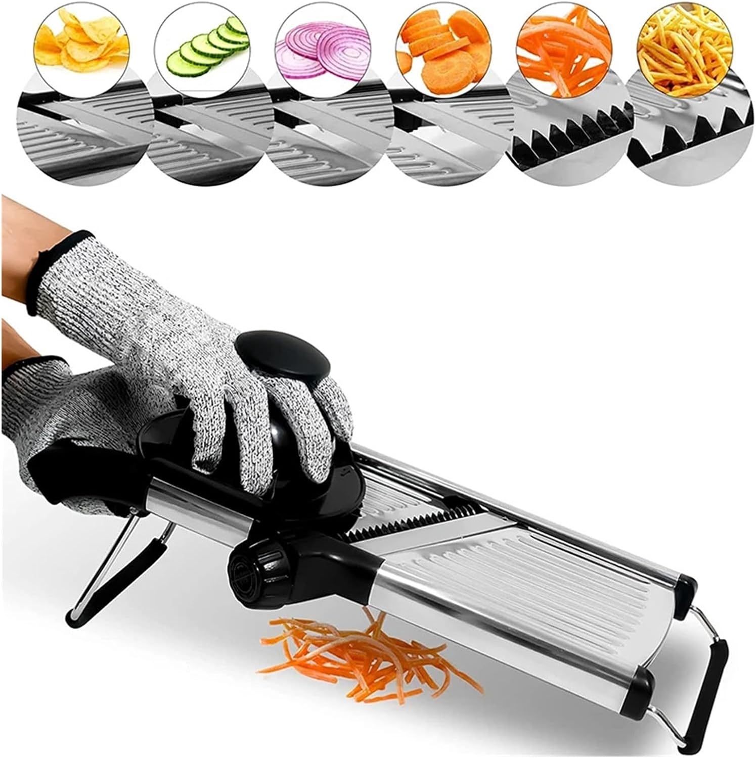 Vegetable Cutter Adjustable Mandoline Slicer Stainless Steel Vegetable Slicer Chopper Cutter Potato Tomato Onion Carrot JT213 Convenient