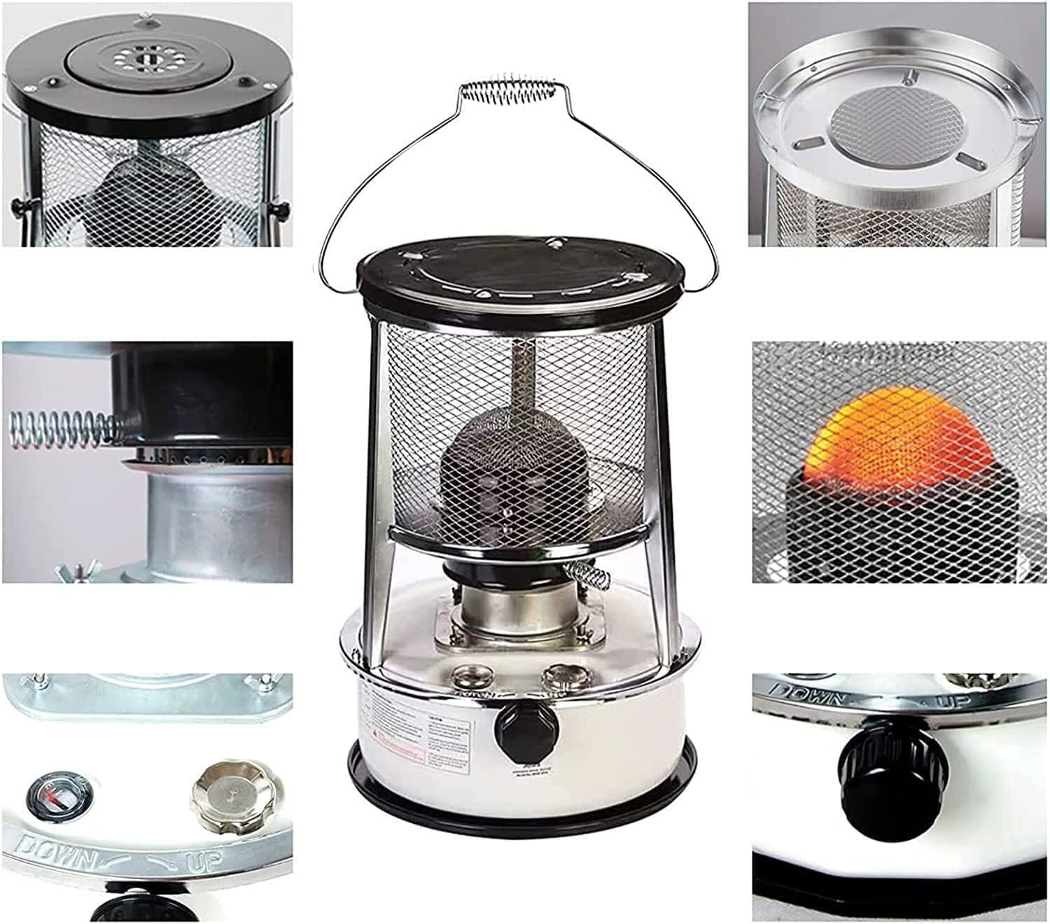 Non Electric Heaters For Indoor, Indoor Kerosene Heater Emergency Heater For Ice Fishing Backpacking Hiking (6l)(White6l)