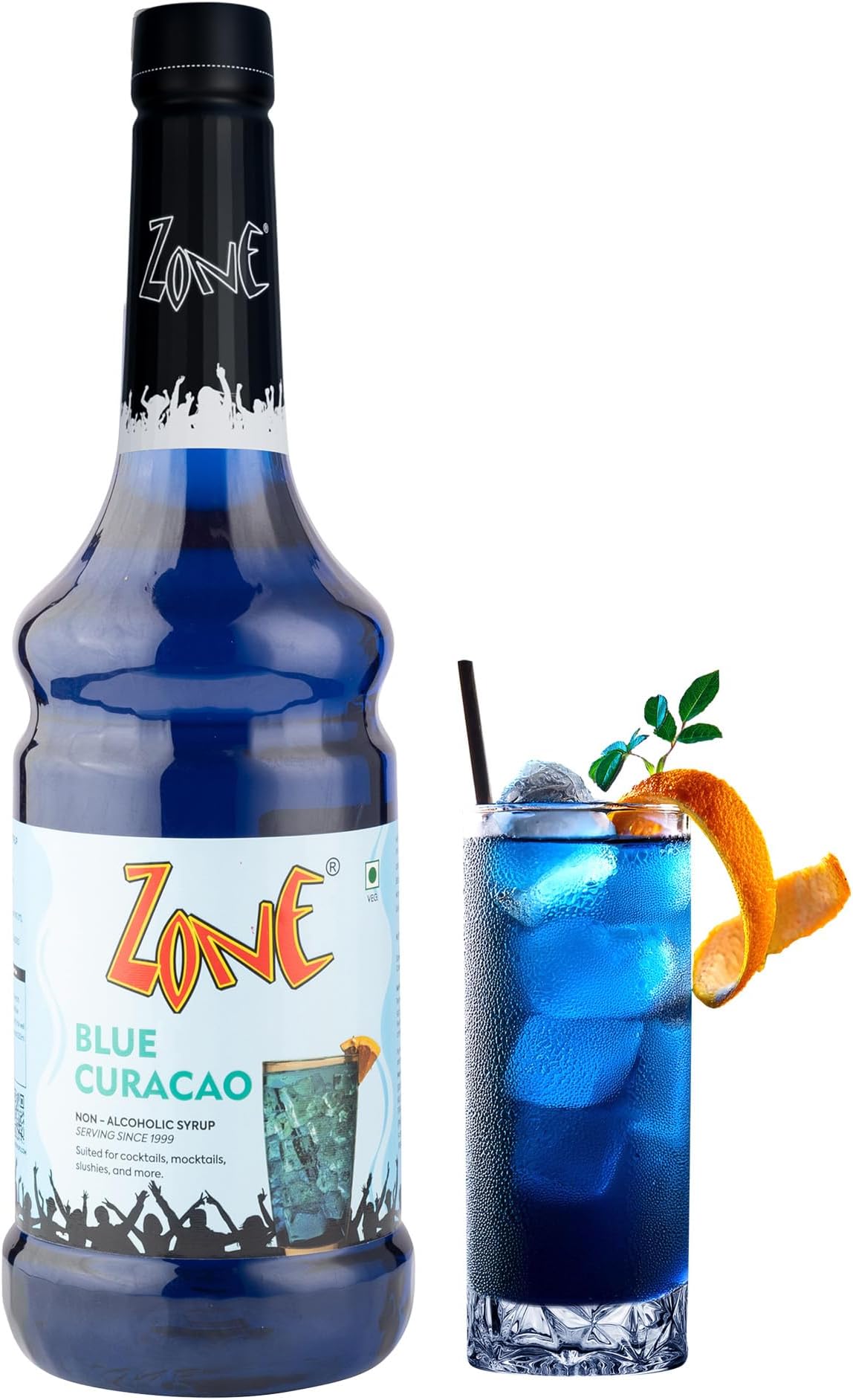 Blue Curacao Flavoured syrup 1000ml – Tropical Blue Citrus syrup for Mocktails, Cocktails, Coolers, Sodas, Lemonades & Summer Drinks | 1 Litre – More Servings, Perfect For Café Restaurants & Professional Use