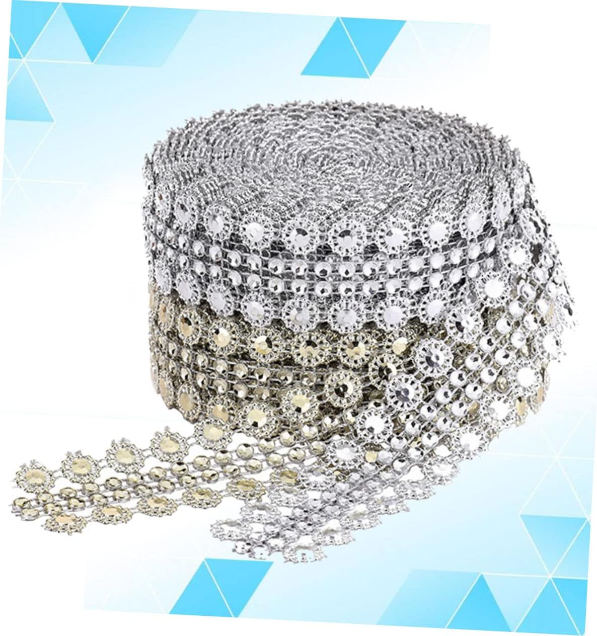 Operitacx 2rolls DIY Rhinestone Belt Chain Trim Silver Decor Wedding Favors Embellishments for Crafts