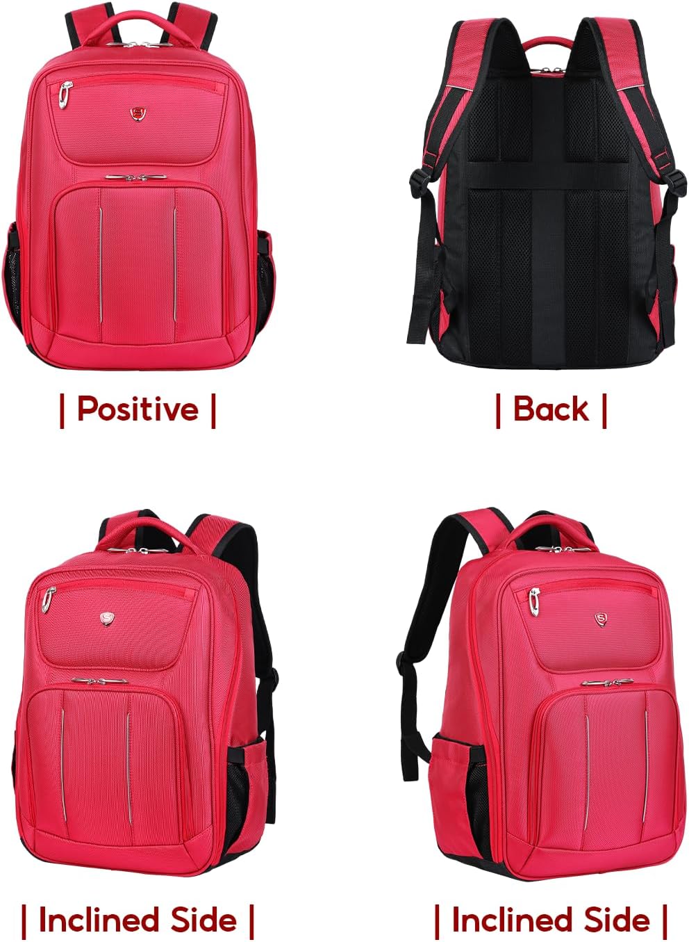 SAKOS TURBO 15.6 Inch Travel Backpack For Men, Laptop Backpack For Men, Business Professionals, Personal Item TSA Approved, Waterproof With Laptop Compartment, Travel Essentials, Carry On Luggage, Red