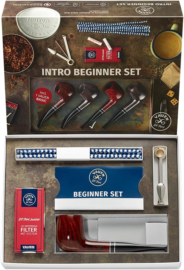 Vauen Pipe Smoking Starter Kit - Brown and Straight Version