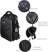 Vista 3 de Suministros de Barbería Mochila de Cortacabellos para Barbero, con 1 PZA Capa de Barbero & Cepillo de Barbero, Gran Capacidad, Cremallera de Cobre