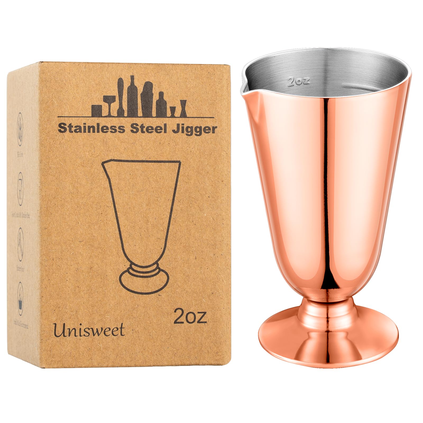 Premium Cocktail Jigger - 2oz Stainless Steel -1
