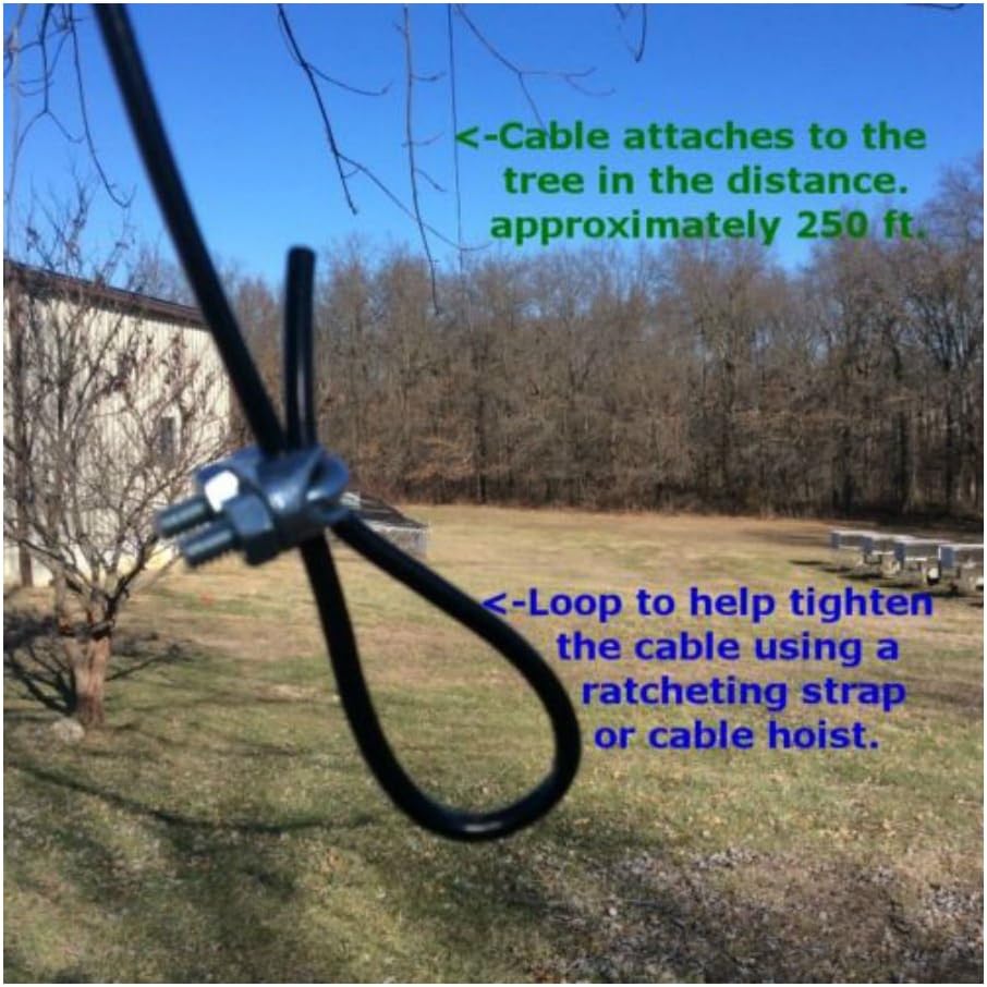 COLIBROX 150 Feet Heavy Duty Cable Aerial Dog Trolley Run Overhead or Clothes Line Wire