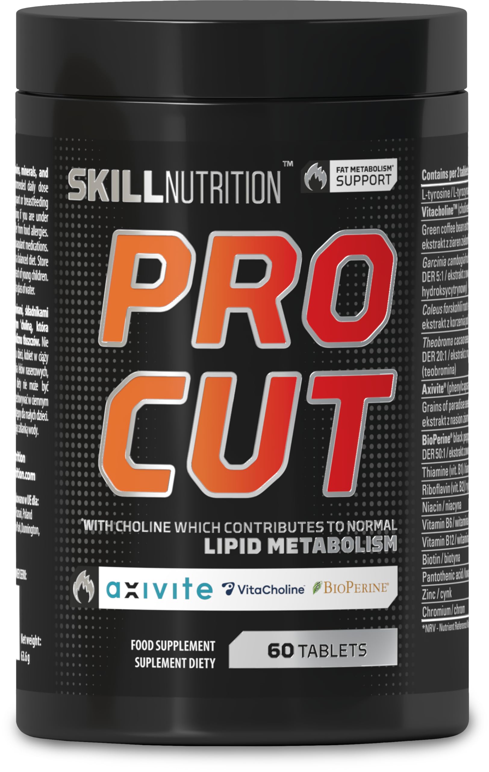 Skill Nutrition Pro Cut Fat Metabolism Support 60 Tablets