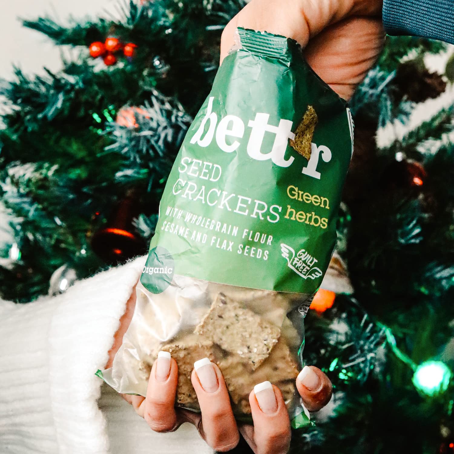 Bett’r Seed Crackers Grüne Kräuter. Bio, Vegan, Organisch Nuss und Samen Snacks-10 x 150 g