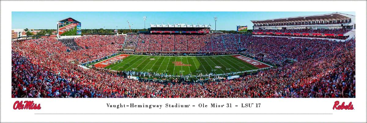 Ole Miss Rebels Football - Panoramic Posters and Framed Pictures by Blakeway Panoramas