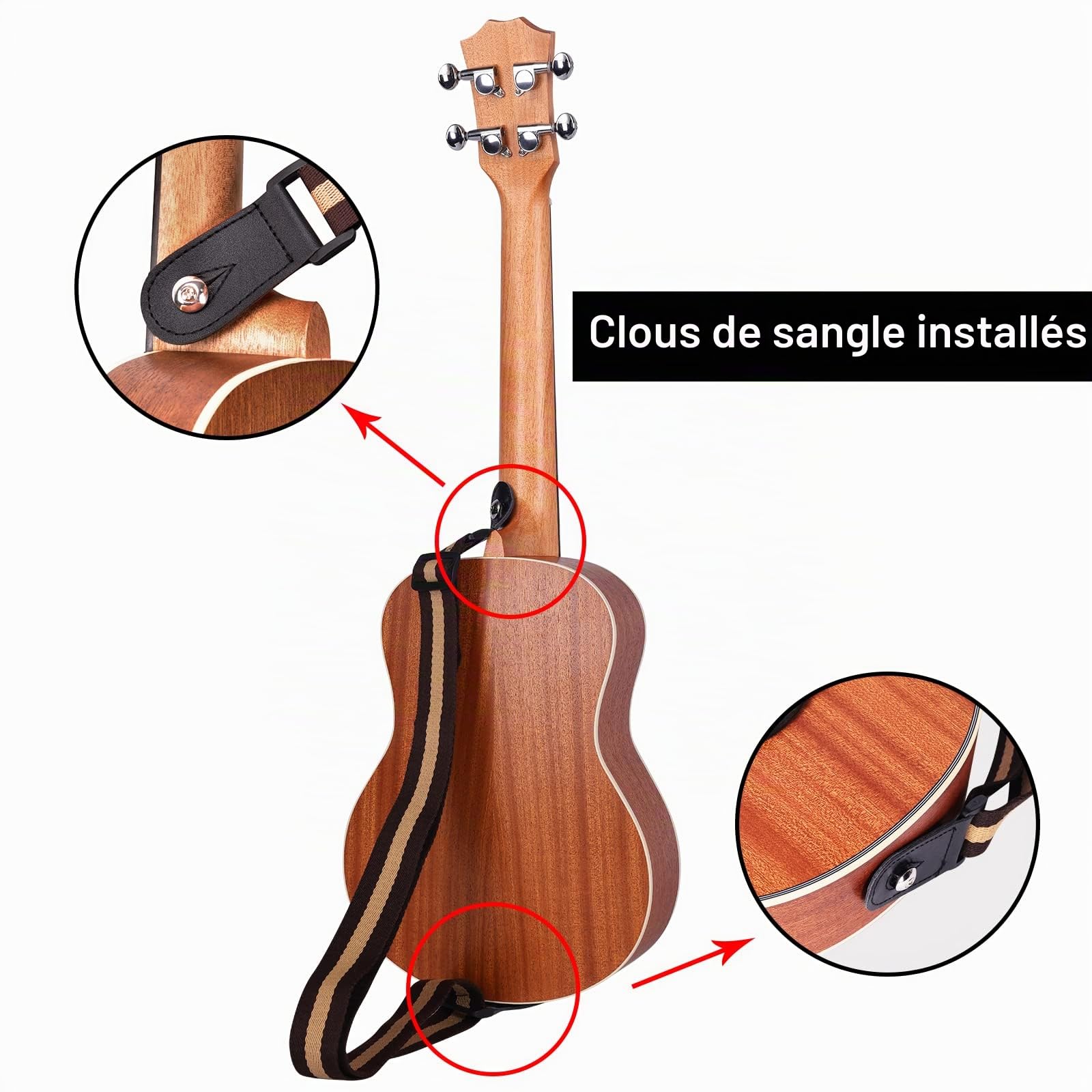 Winzz Tenor Ukulélé Adulte, Ukulele Débutant Set 26 Pouces Avec Support Ukulele et Capodastre (Acajou, Mat)