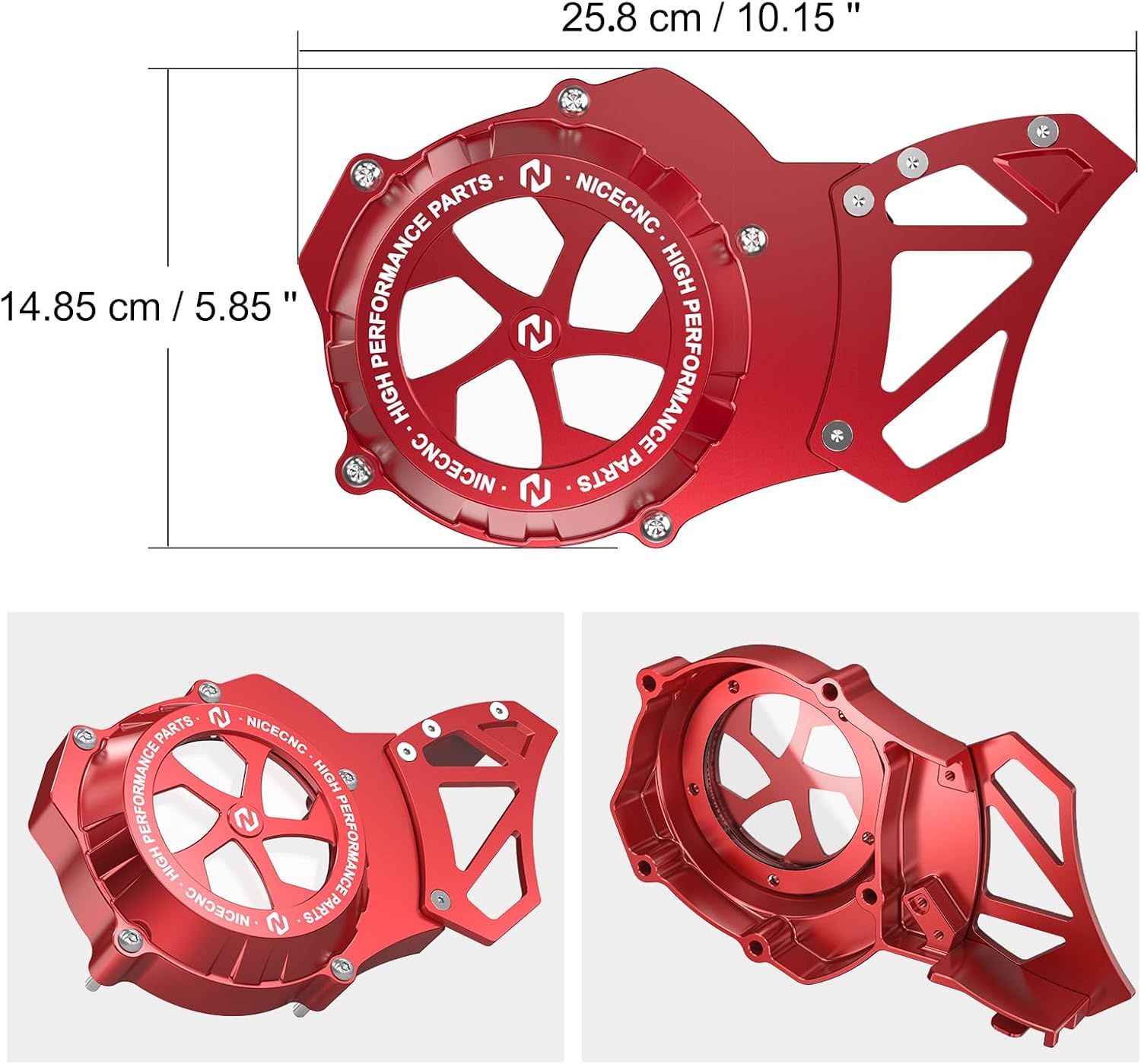 NICECNC Sprocket Protector Engine Crankcase Guard Compatible with Yamaha Blaster 200 YFS200 1988-2006, Replacement for 2XJ-15411-00-00 Red