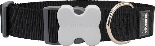 Red Dingo - Collar liso extra ancho 37 - 55 cm en color negro