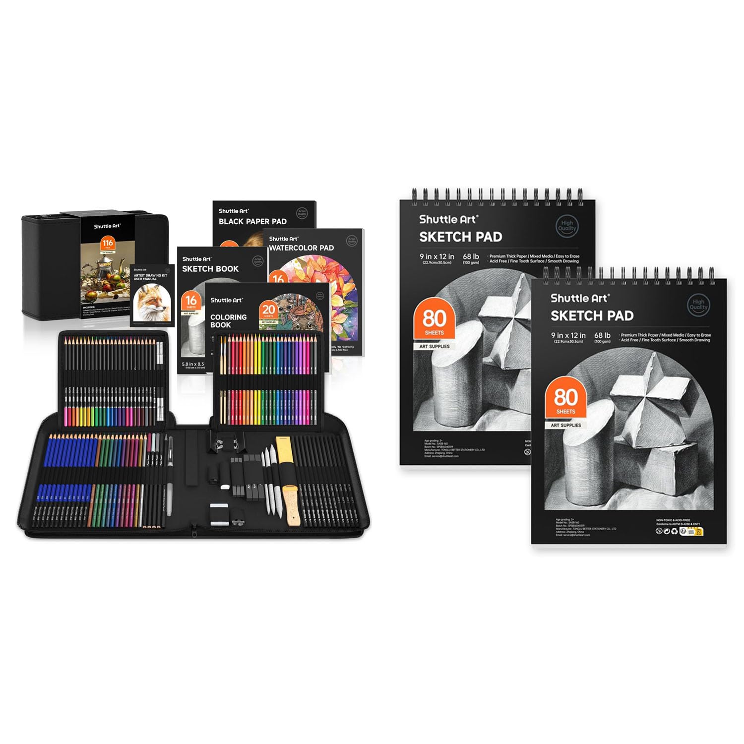 Amazon.com: Shuttle Art Drawing Kit and Sketch Pad Bundle, Set of