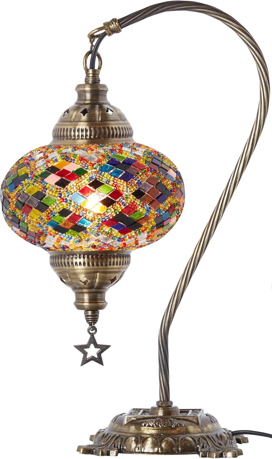 Exclusive (33 Colors) DEMMEX Turkish Moroccan Mosaic Table Lamp with US Plug & Socket, Swan Neck Handmade Desk Bedside Table Night Lamp Decorative Tiffany Lamp Light, Antique Color Body (1) Amazing 🔥 (33 Colors) DEMMEX Turkish Moroccan Mosaic Table Lamp with US Plug & Socket, Swan Neck Handmade Desk Bedside Table Night Lamp Decorative Tiffany Lamp Light, Antique Color Body (1)