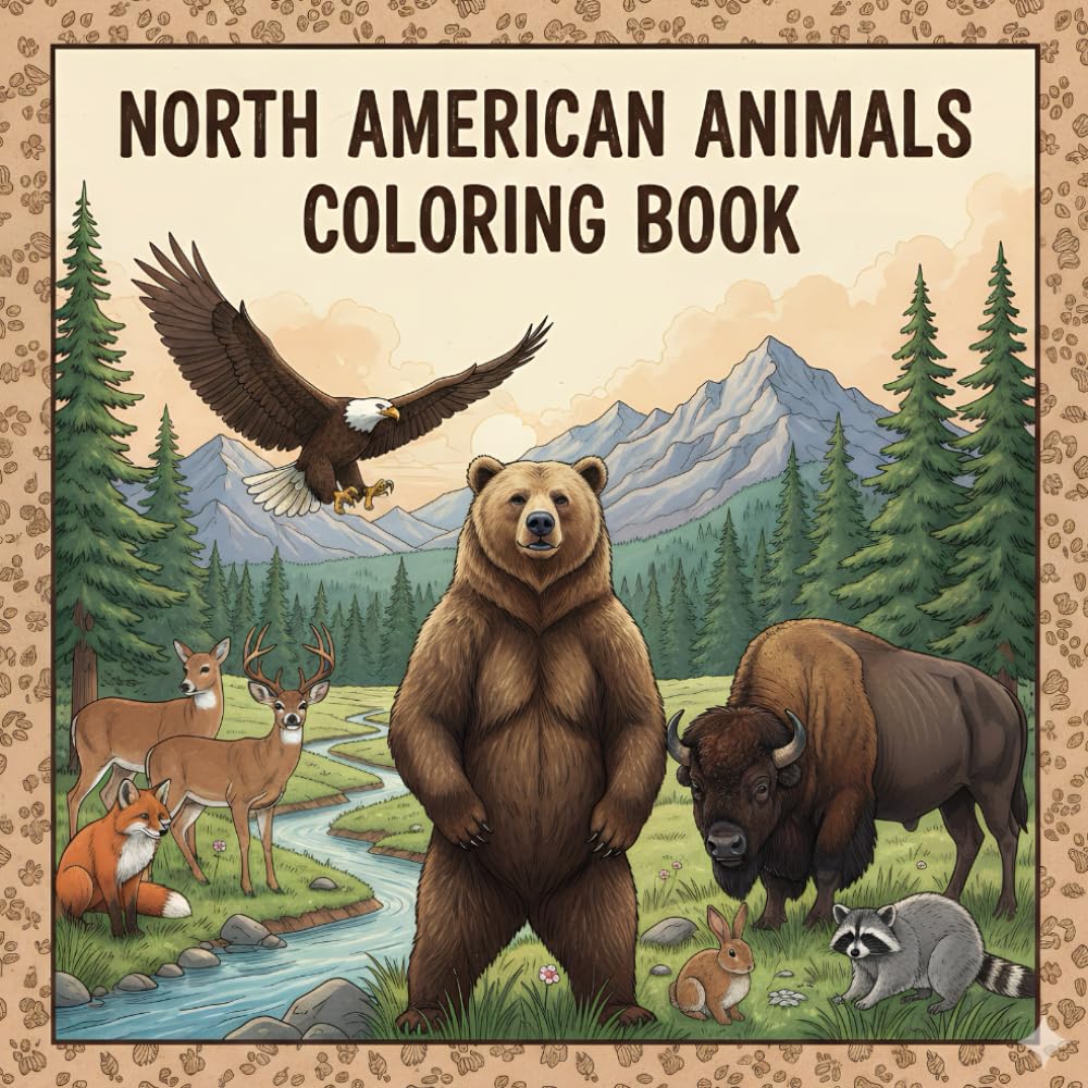 NORTH AMERICAN ANIMALS COLORING BOOK