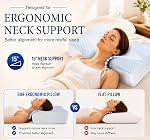 Mkicesky Oreiller en mousse de mémoire orthopédique pour la douleur au cou, oreiller de soutien cervical pour le dos latéral & Sleepers pour l'estomac, oreiller ergonomique avec couvercle lavable - Oreiller de lecture