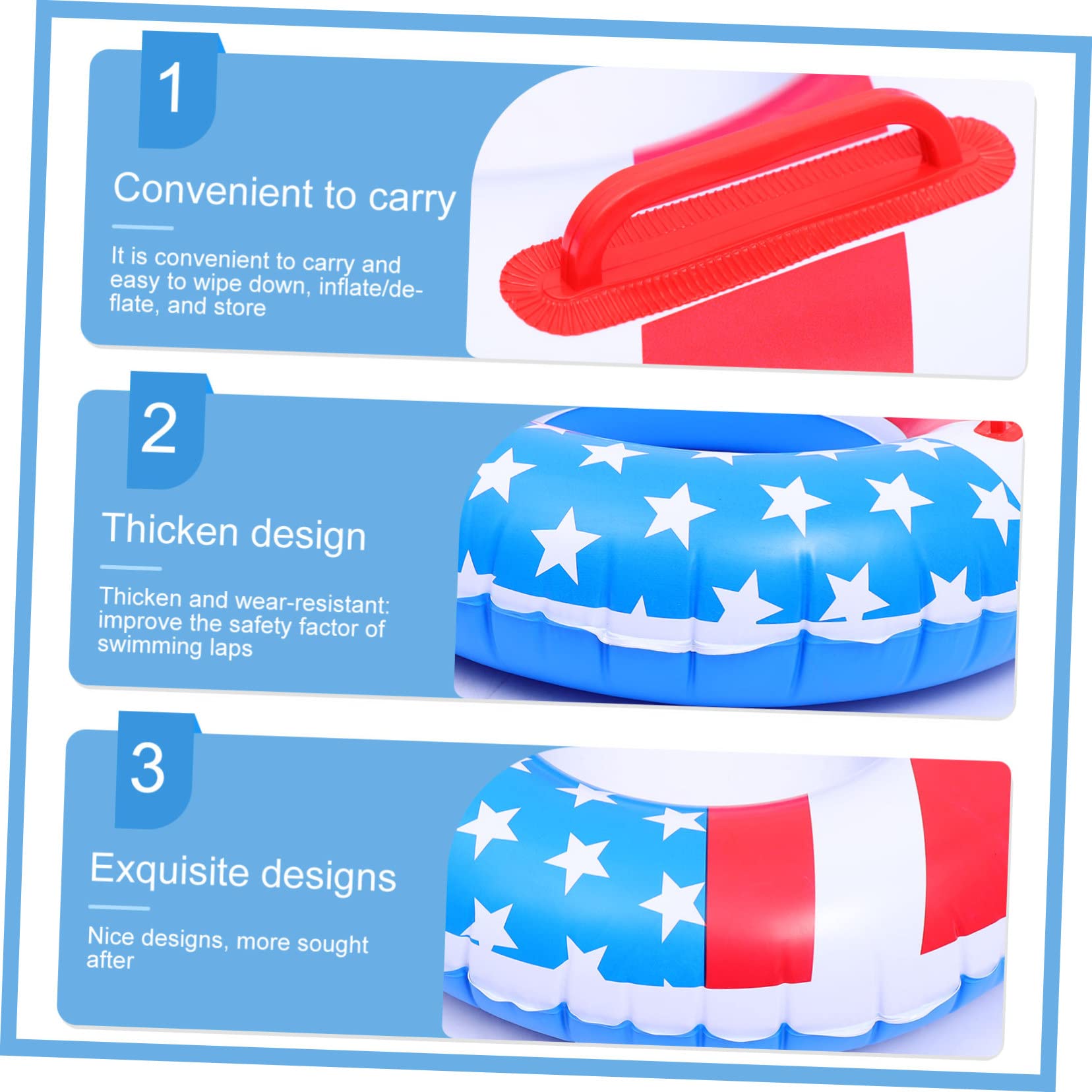 TOYANDONA Anillo De Natación con Inflables para Piscinas Infantiles Flotador para Piscina Infantil Asiento De Natación Inflable Decoraciones para El Día De La Independencia