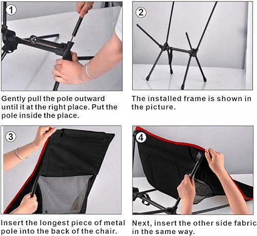 Miniatura 7 de Sillas de camping portátiles, plegables ligeras, silla de mochilero para adultos, sillas plegables para campamento exterior (grande)