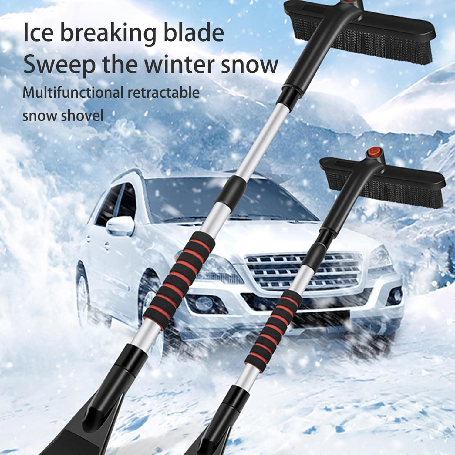 review Detachable Multifunctional Snow Removal Shovel Car Snow Remover Household Tool (25.6in)