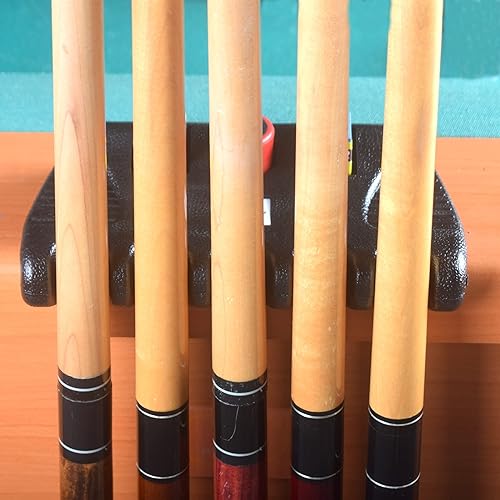 Miniatura 6 de Soporte para taco de 5 agujeros, soporte de taco de piscina con 5 tizas, soporte para palos de taco