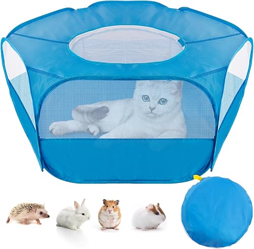 Corralito de juegos para animales pequeños con cubierta antiescape, corralito portátil para gatos, transpirable para interiores y exteriores, jaula disponible en Yaxa Peru