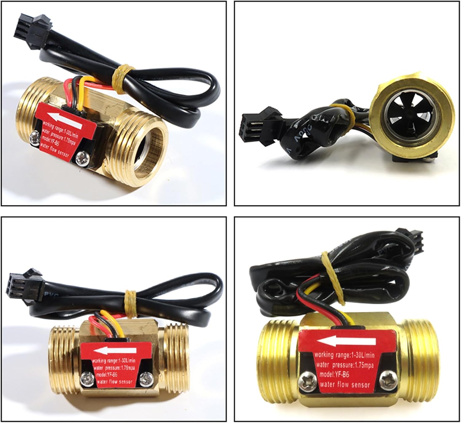 3/4'' Water Flows Hall Sensors Flows Meter Flowmeter Counter Water Flows Sensors DC3.5V-24V 1-30L/min