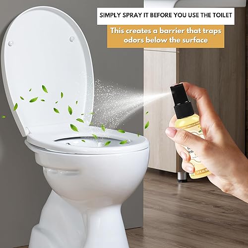 Miniatura 4 de Air Jungles Spray eliminador de olores de excrementos de inodoro, aroma a limón, rocía antes del número 2, hasta 100 usos por botella, para el