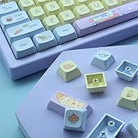 Vista 2 de Teclas de helado XDA Profile Custom Cute Keys para teclado mecánico, juego de teclas de 133 teclas de sublimación de tinte PBT (helado morado)