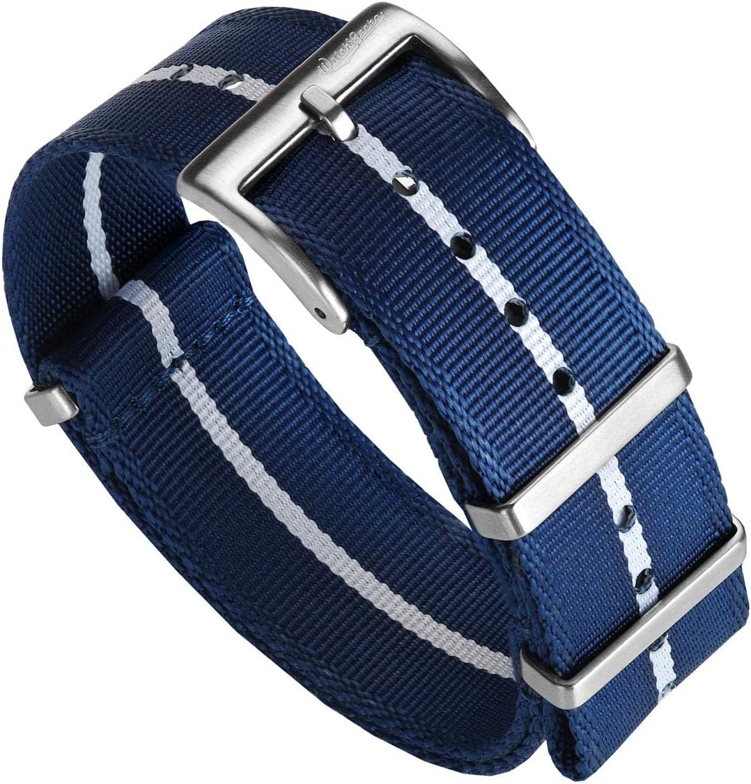 WATCHGECKO Swiss Quality Signature Military Nylon Watch Strap. Nylon Mens Replacement Watch Strap. Rugged, Quick-Drying and Secure Wristwatch Strap for Outdoor Activities - 18mm, 19mm, 20mm, 21mm, 22mm