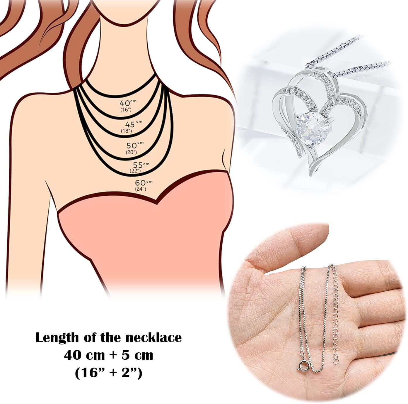 Rose Gifts for Women with Heart Necklace, with Heart Necklace for Girlfriend, Wife, Rose Gifts for Anniversary Birthday, Last for A Year-Blue