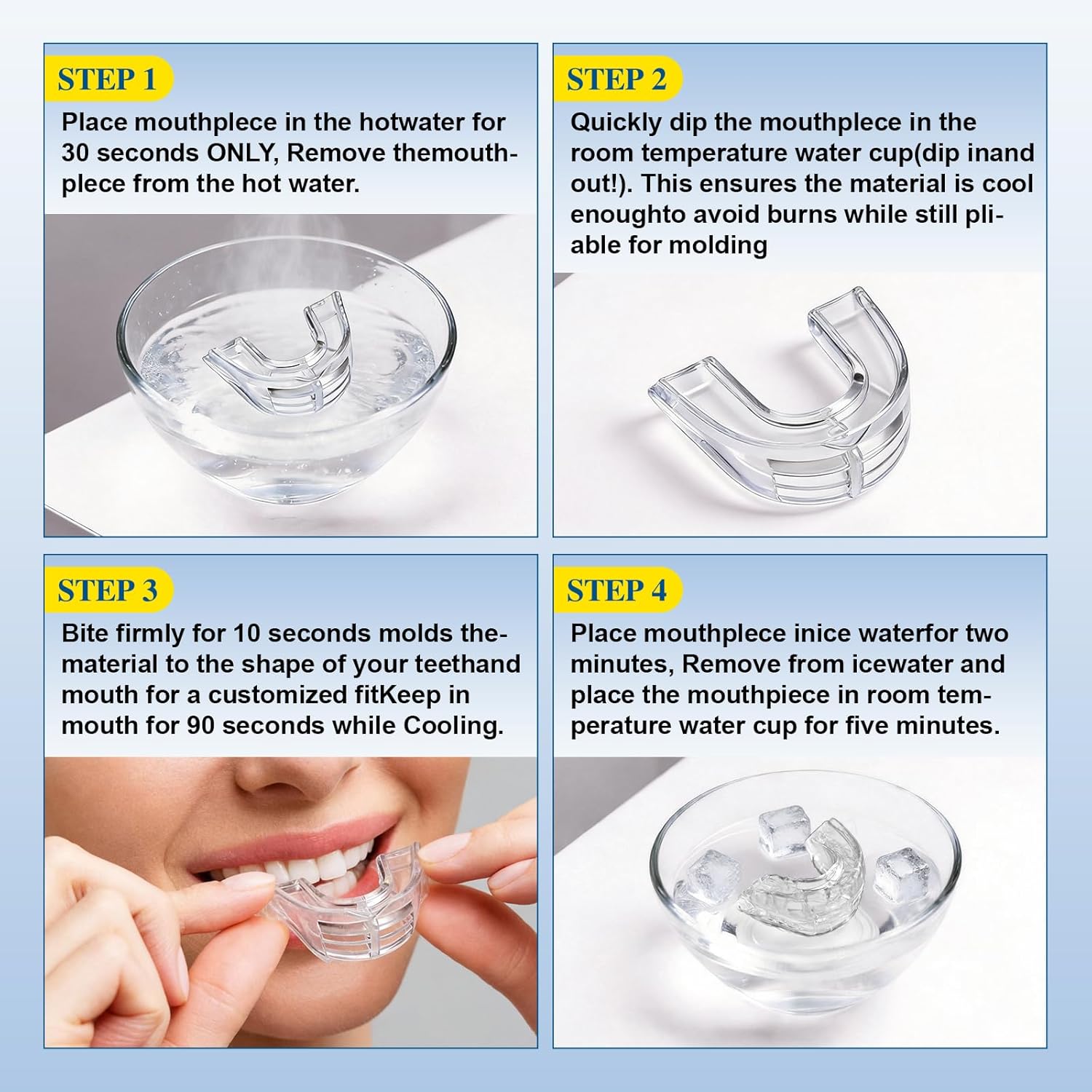 Snore Mouthguard: Anti-Snoring Mouthpiece Sleeping Aid, Comfortable & Reusable Anti Snoring Device for Adults Men & Women(Clear)