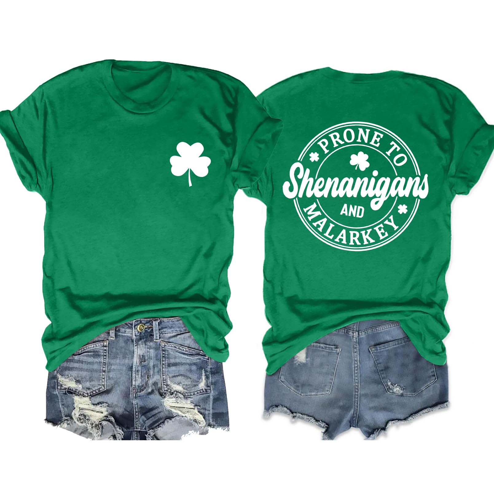 St Patricks Day T Shirts Women Shamrock Tshirt Ladies Funny Irish Short Sleeve Top