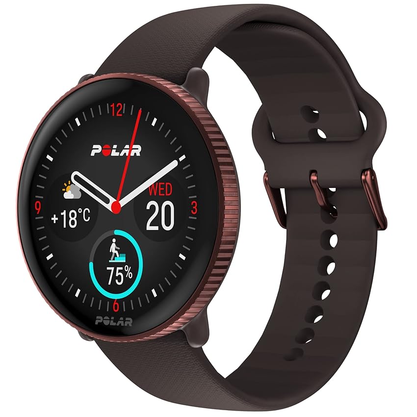 Polar Smartwatch con GPS per Fitness e Benessere, analisi del Sonno, Display AMOLED, Activity Tracker 24/7, allenamenti Personalizzati e Guida vocale in Tempo Reale, Brown Copper, S-L, Ignite 3
