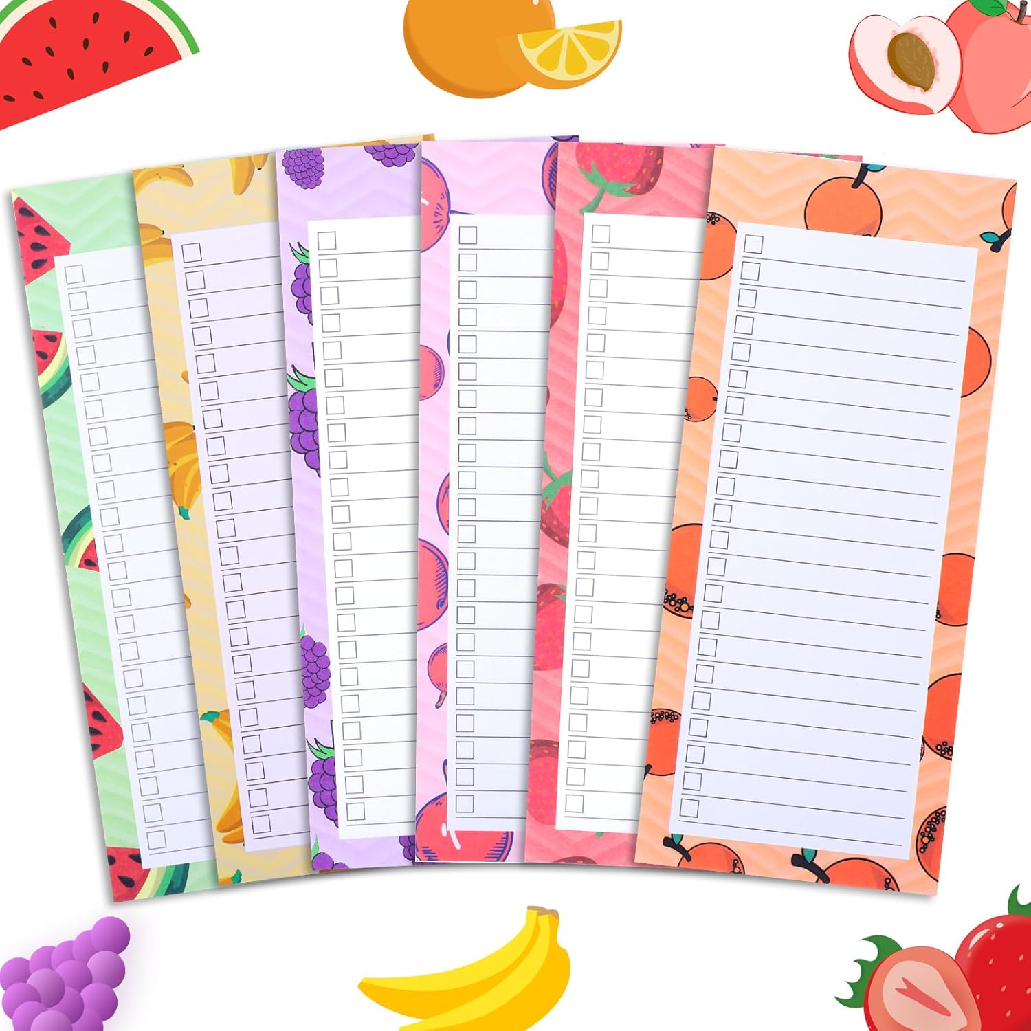 6 Pack Shopping List Pad for Fridge, Notepad Grocery