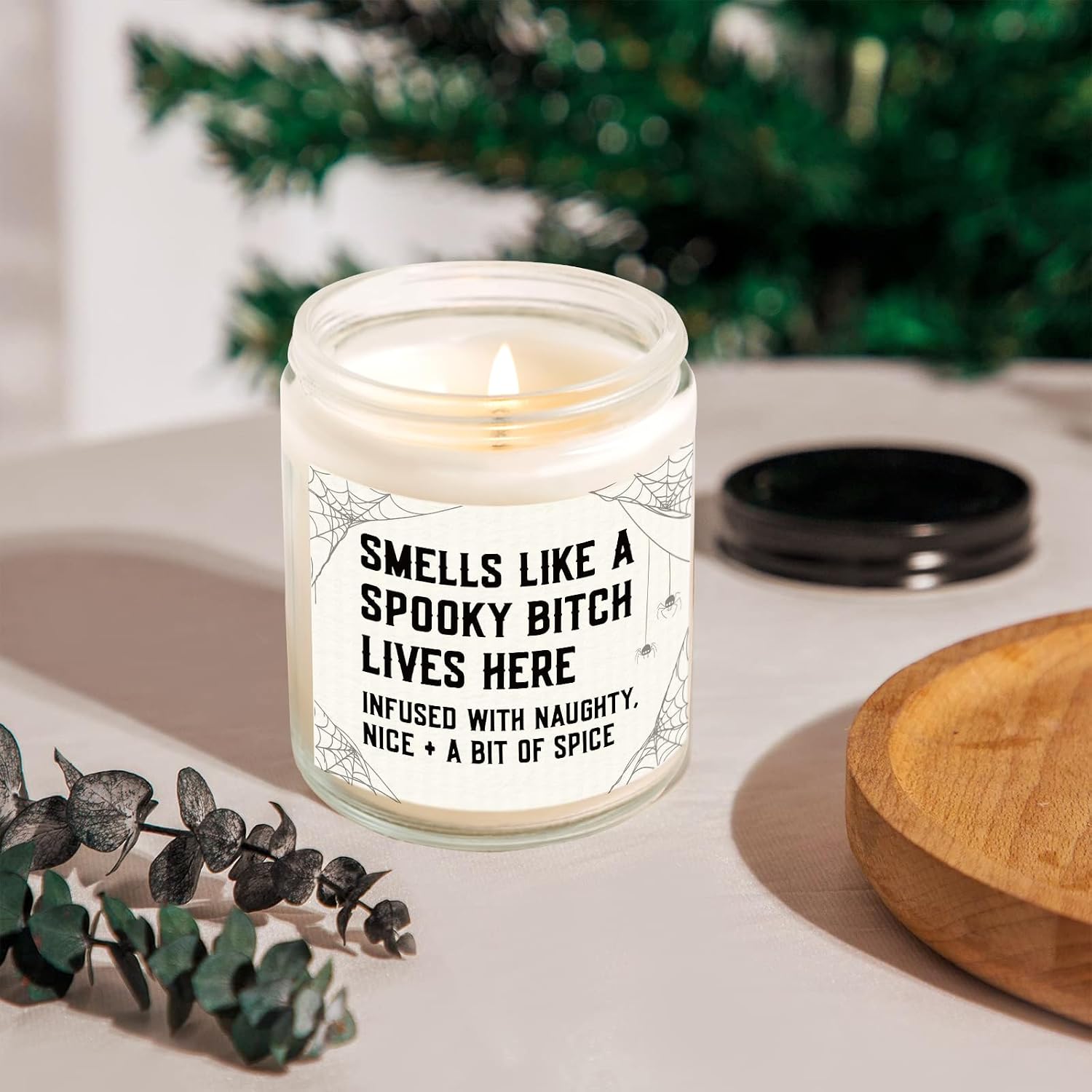 Halloween Decorations Candle, Funny Witchy Spooky Gifts for Women