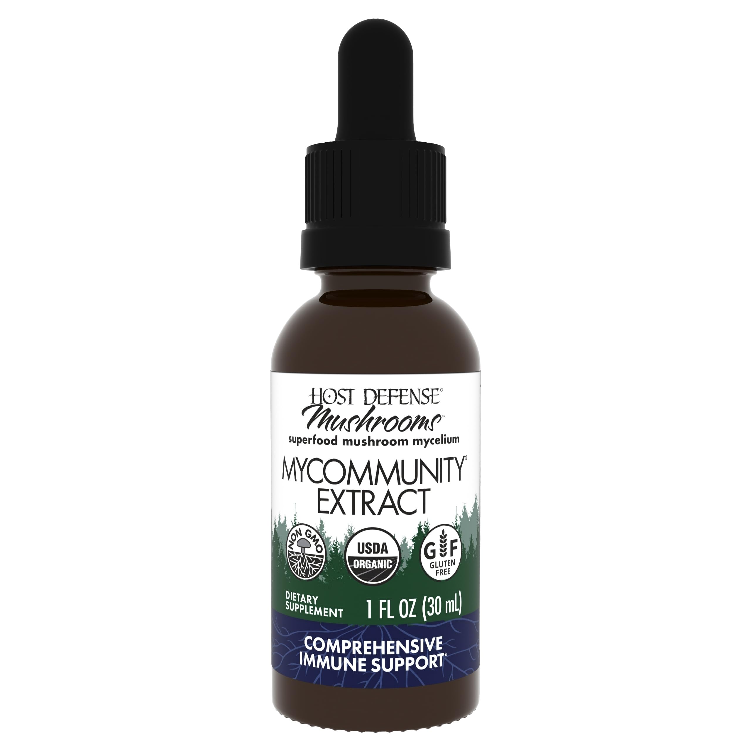 Host Defense MyCommunity Extract, Immune Support, 1 fl oz 1 Fl Oz (Pack of 1)