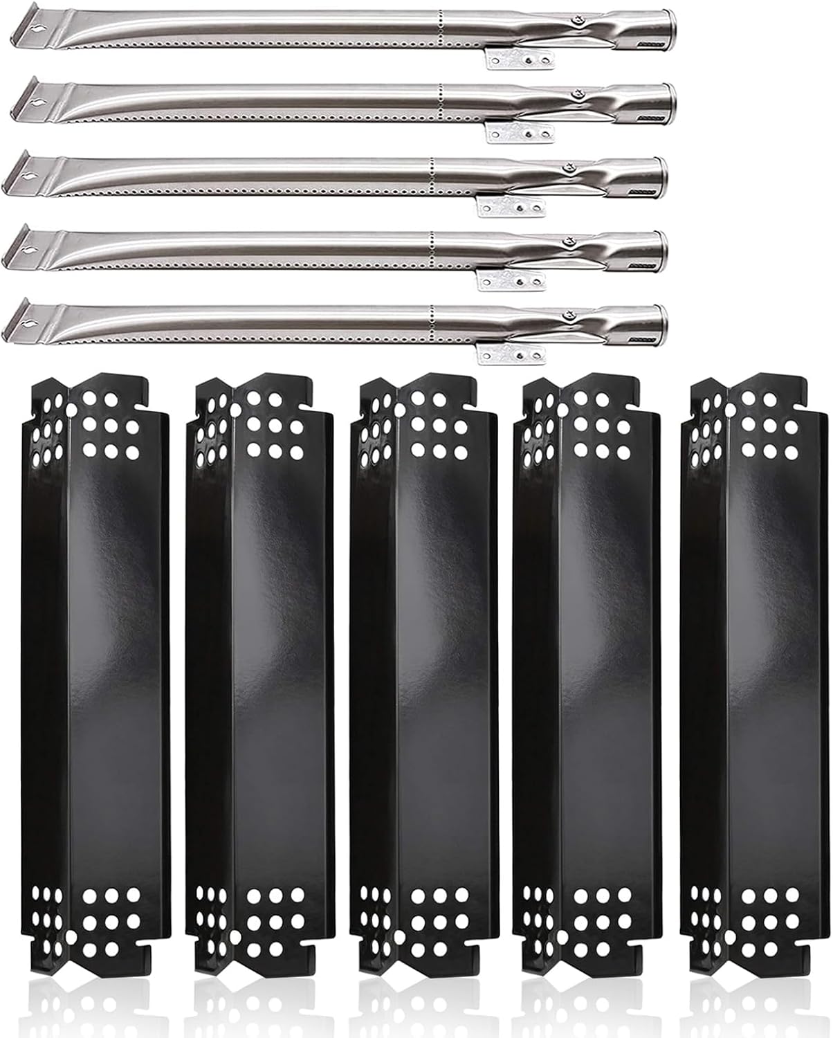 Criditpid Grill Replacement Parts for Nexgrill 5 Burner 720-0888, 720-0888N, 4 Burner 720-0830H, Gas Grill Burner & Heat Shield for Nexgrill 720-0888N Replacement Parts, Nexgrill 720-0888 Parts