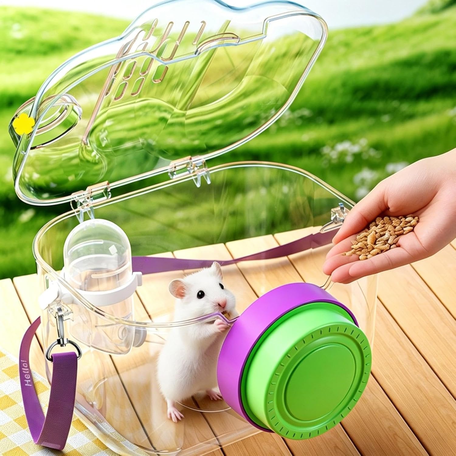 Genérico Hamster Travel Carrier | for Gerbils Shape Camera,Travel Cage for Chinchillas | for Animal Lovers Caregivers Volunteer Travelers Park Vet Visit Travel