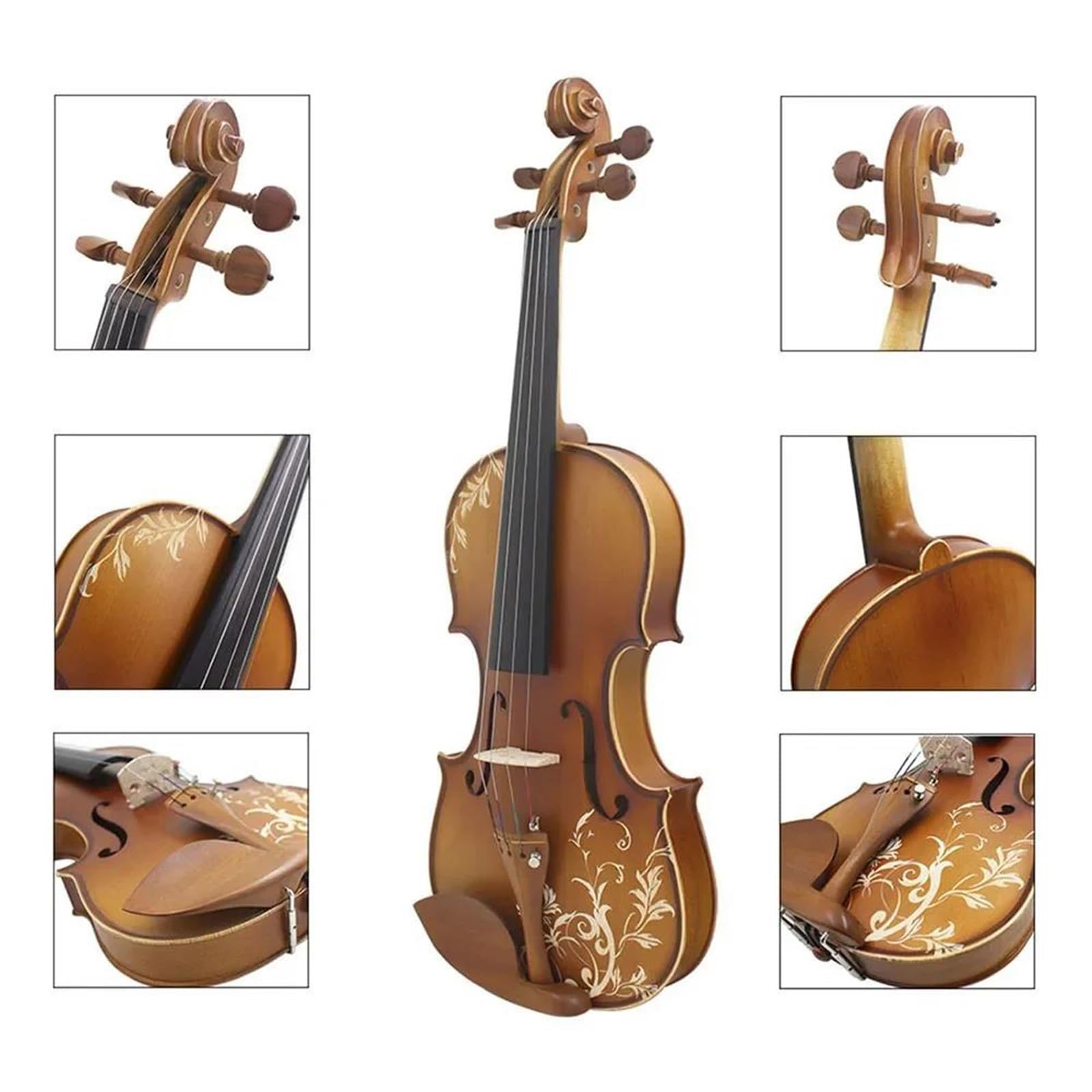Violino Strumenti Musicali Kit Per Violino Acustico 4/4 Principianti E Adulti Pannello In Acero Con Custodia Archetto Strumento Musicale A Corde